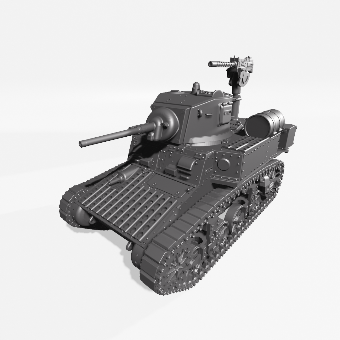 Ww2 M3a1 Stuart With Hull-mounted Flamethrower – Dark Castle Terrain