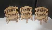 3x 3 Storey +Rooftop Ruined City Buildings 28mm Scale