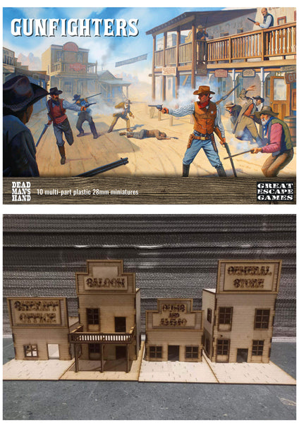 Wild West Basic Town Set Plus 10x Miniatures