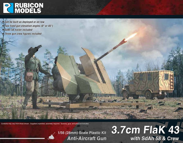 Rubicon Models - 3.7cm Flak 43 with SdAh 58 & Crew Anti-Aircraft Gun