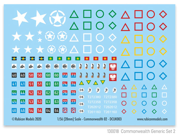 Rubicon Models - Commonwealth Set 2 (Canadian, Polish) Decals