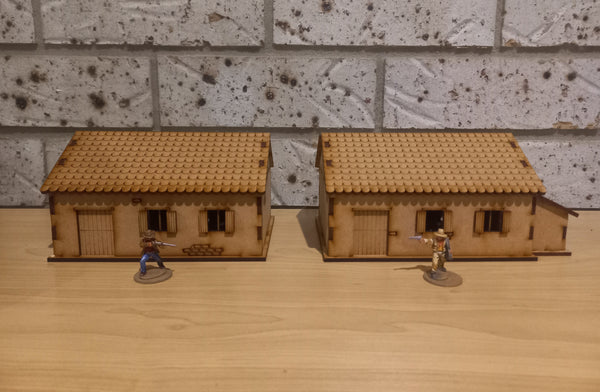 2x Rural Bungalows 28mm Scale