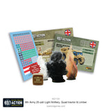 Bolt Action 8th Army 25 Pounder Light Artillery, Quad & Limber