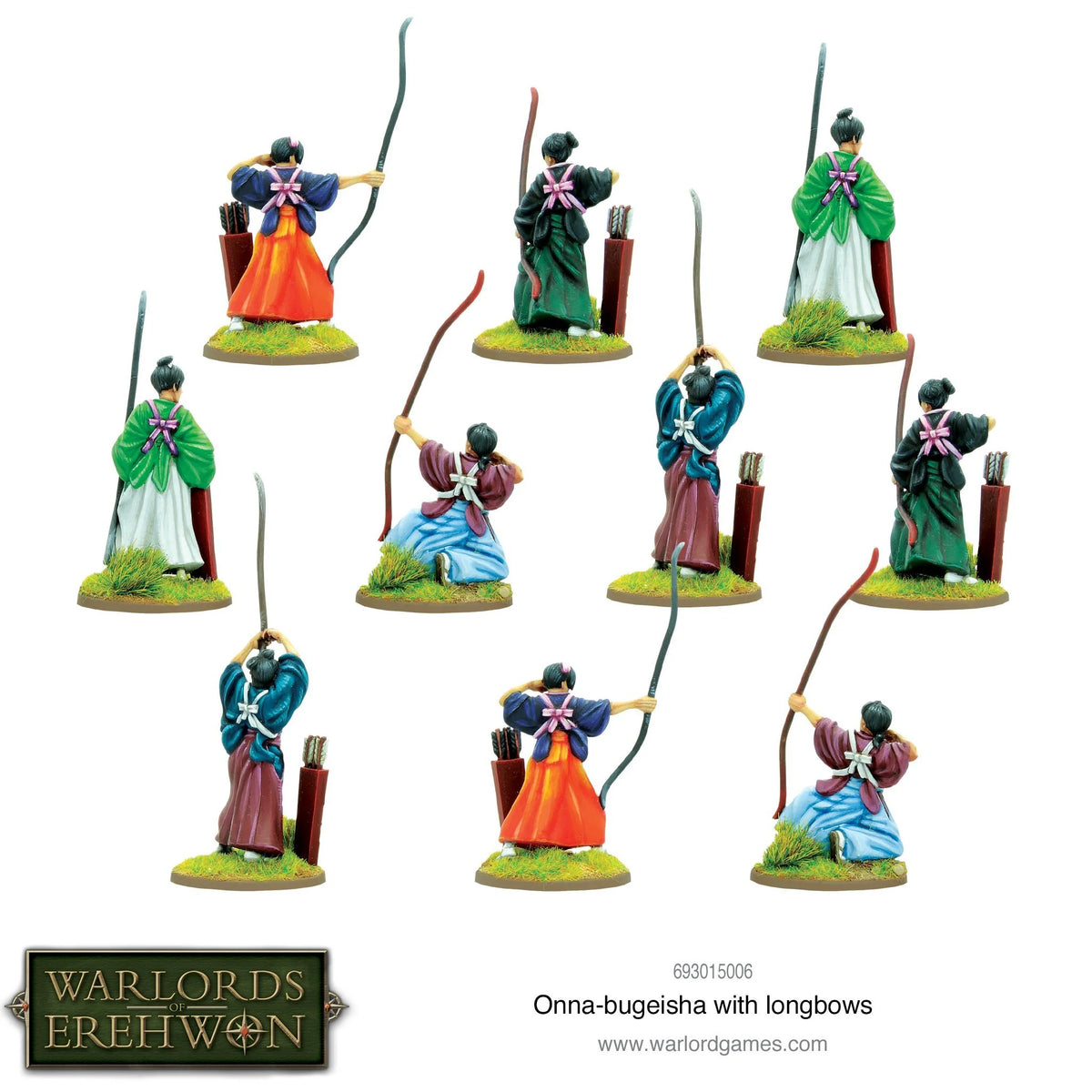 Warlord Of Erehwon Onna-Bugeisha With Longbows – Dark Castle Terrain