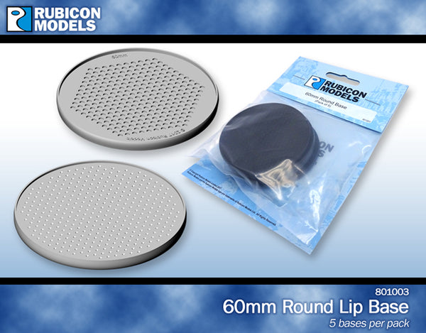 Rubicon 60mm Round Lipped Bases (pack of 5)