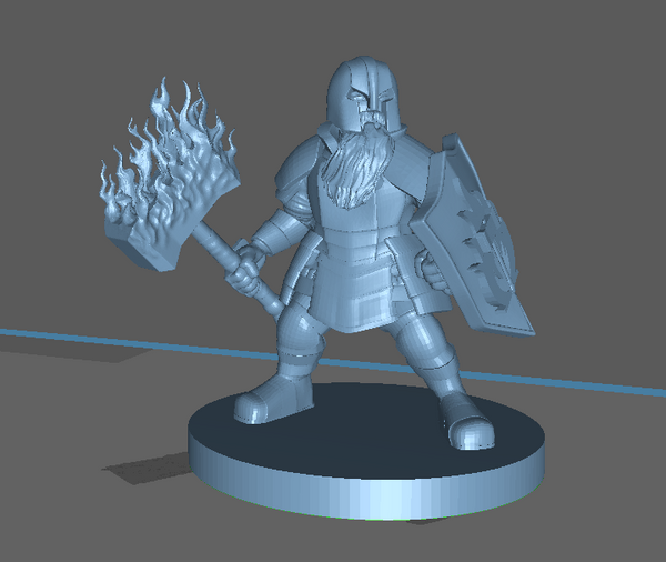 Adventurer: Dwarf Male Cleric with Flaming Hammer