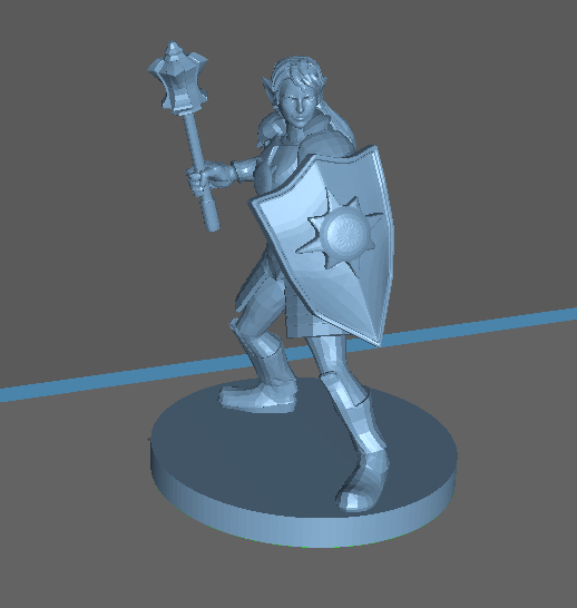 Adventurer: Elven Female Light Cleric with Mace and Shield