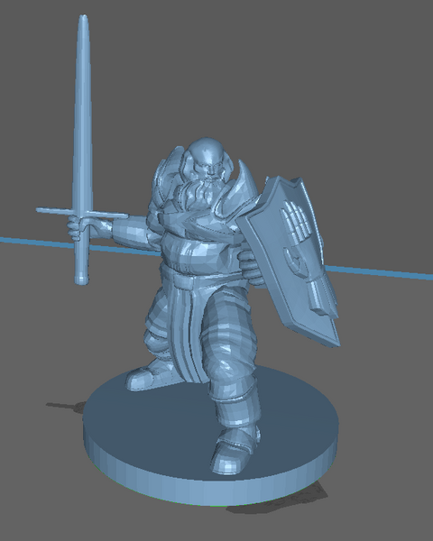 Adventurer: Human Bearded Cleric with Sword and Shield