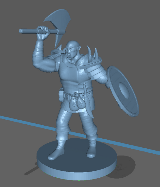 Adventurer: Half Orc Barbarian with Battle Axe, Shield