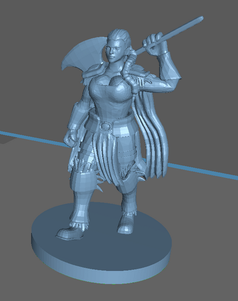 Adventurer: Female Human Barbarian with Axe