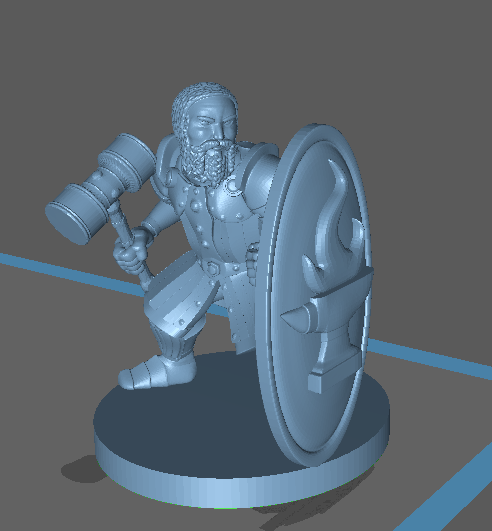 Adventurer: Male Dwarf Fighter Hammer and Tower Shield
