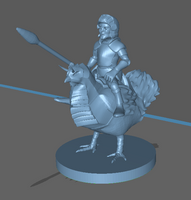 Adventurer: Male Halfling Fighter War Chicken Mount