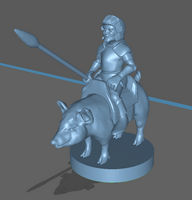 Adventurer: Male Halfling Fighter Pig Mount