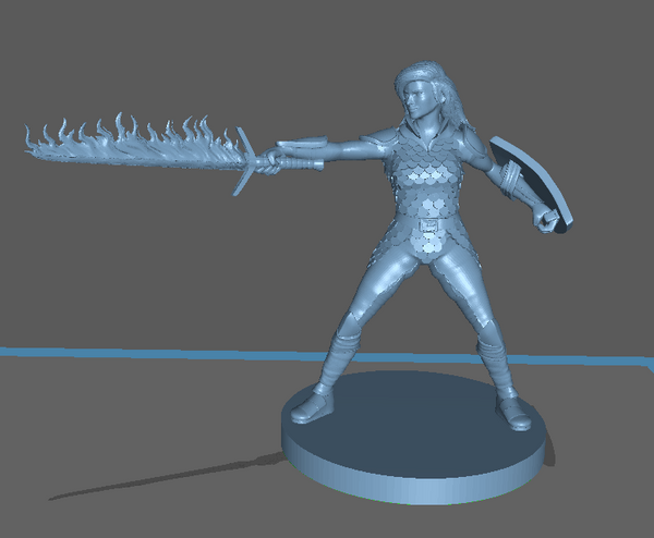 Adventurer: Human Female Fighter Flaming Sword