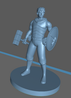 Adventurer: Human Male Fighter with Hammer & Shield