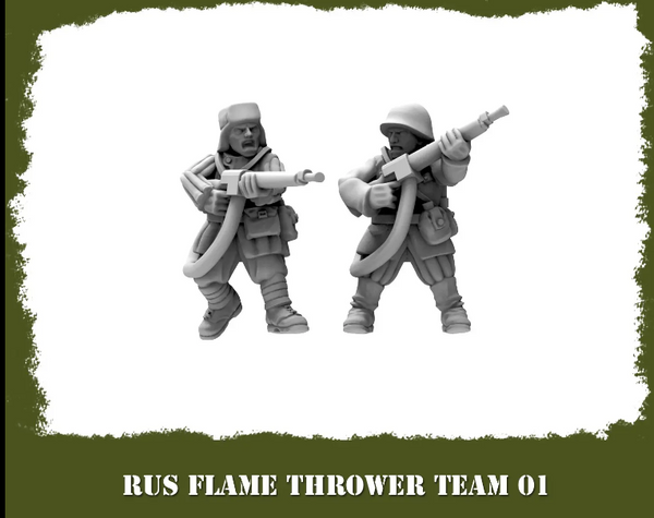 WW2 Soviet: Flamethrower Team 01 (1:56 Scale)