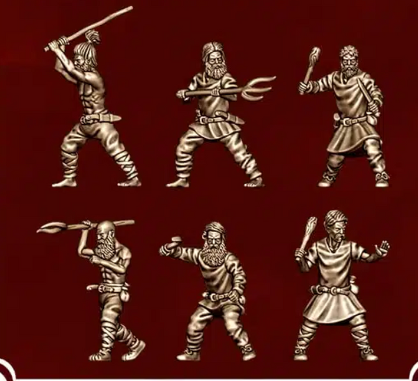 Ancient World: Germanic Warriors with Levy Blunt Weapons