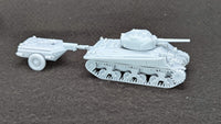 WW2 Sherman M4A4 Crocodile + Trailer