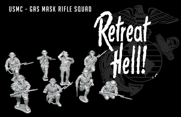 WW1 - USA - USMC Riflemen Squad with Gasmasks