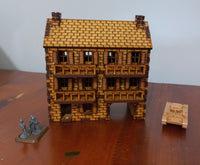 3 Storey Large Normandy Building with Balcony & Walkthrough 15mm Scale