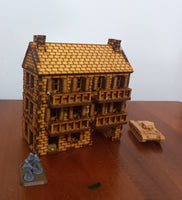 3 Storey Large Normandy Building with Balcony & Walkthrough 15mm Scale
