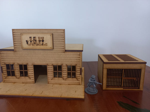 Wild West Jail with Prison Cell 28mm Scale