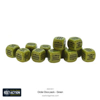 Bolt Action Order Dice - Green (12)