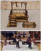 Wild West Gallows Plus 4x Miniatures 28mm Scale