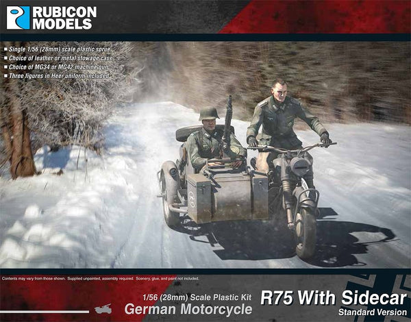Rubicon Models - R75 Motorcycle with Sidecar - Standard Version