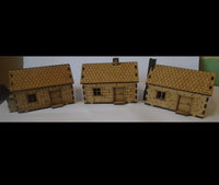 3x Wood Cabins 15mm Scale