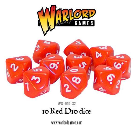 Warlord Games - 10 Red D10 Dice