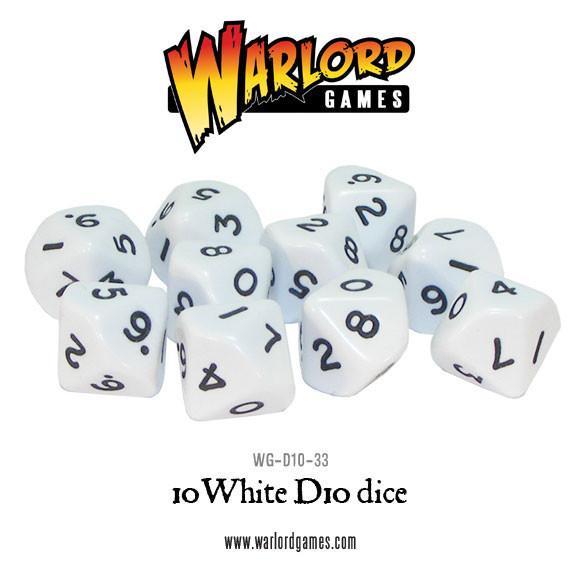 Warlord Games - 10 White D10 Dice