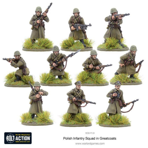 Bolt Action Polish Infantry Squad in greatcoats-